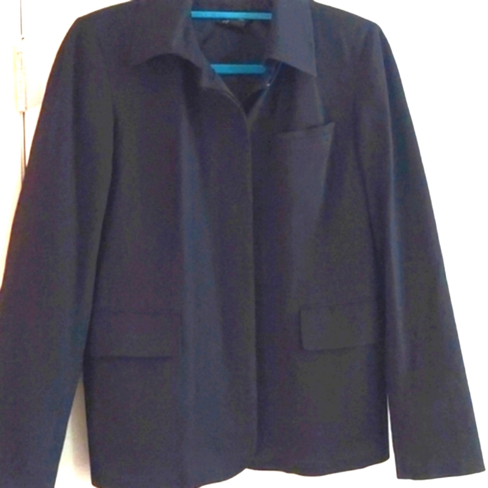 DKNY Black Button Down Blazer Jacket Cover-up Sz 6